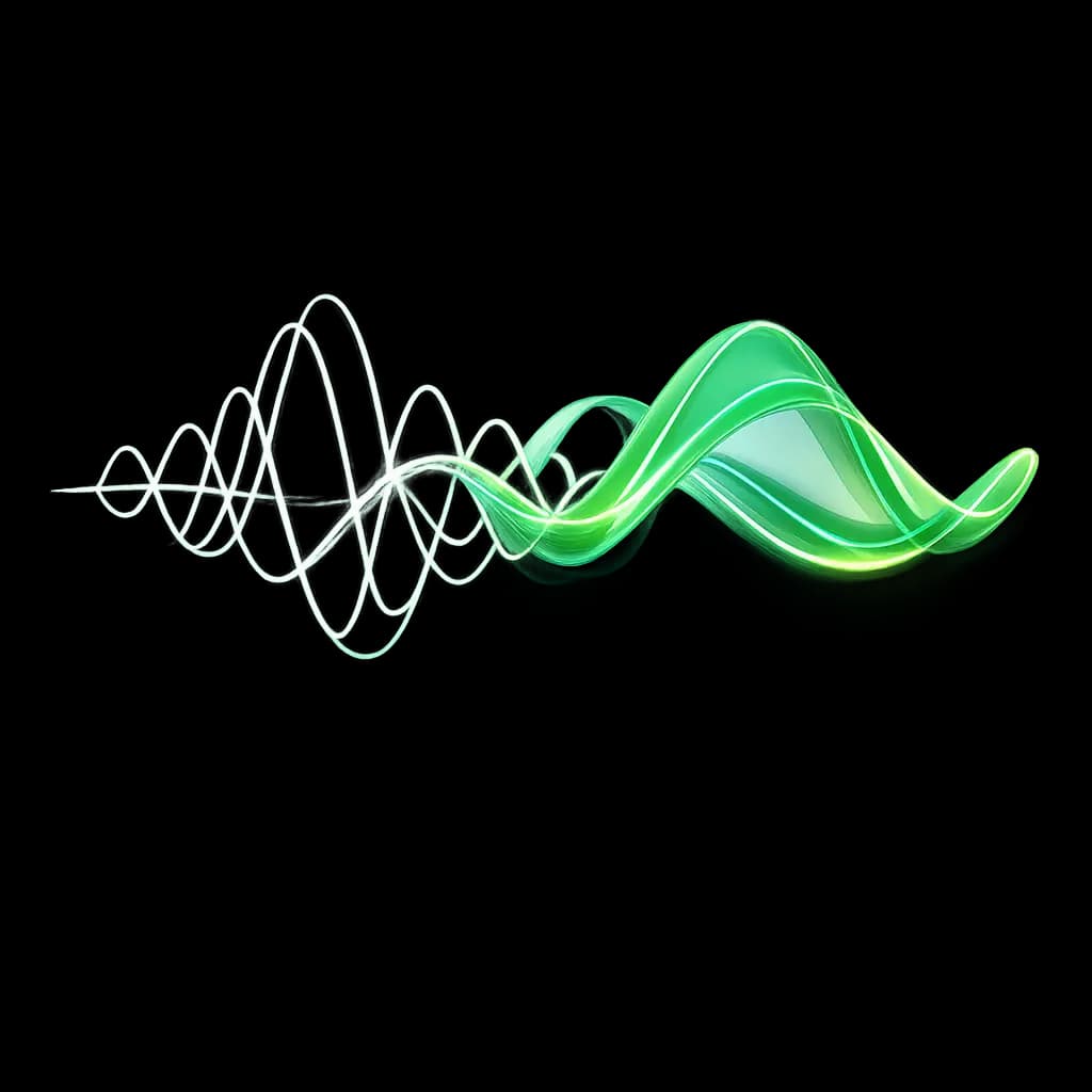 A green sound wave visual representing speaking practice